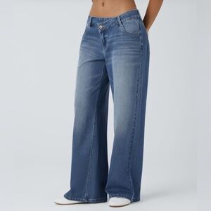 Halara Asymmetrical Blue Denim Jeans Women’s S Reg